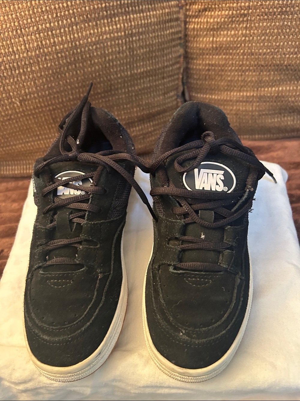 Vans Black Low-Top Skate Sneakers with White Sole